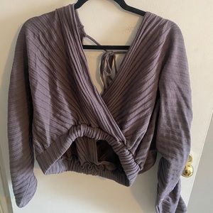 Free People Mauve Long Sleeve Crop